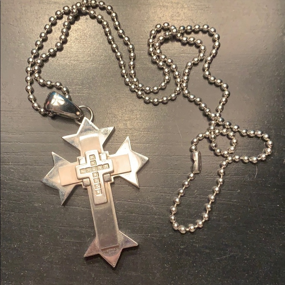 Russell Simmons cross necklace
